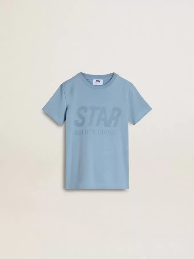 Hellblaues T-Shirt für Jungen mit Aufdruck