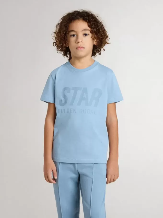 Hellblaues T-Shirt für Jungen mit Aufdruck