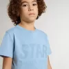 Hellblaues T-Shirt für Jungen mit Aufdruck