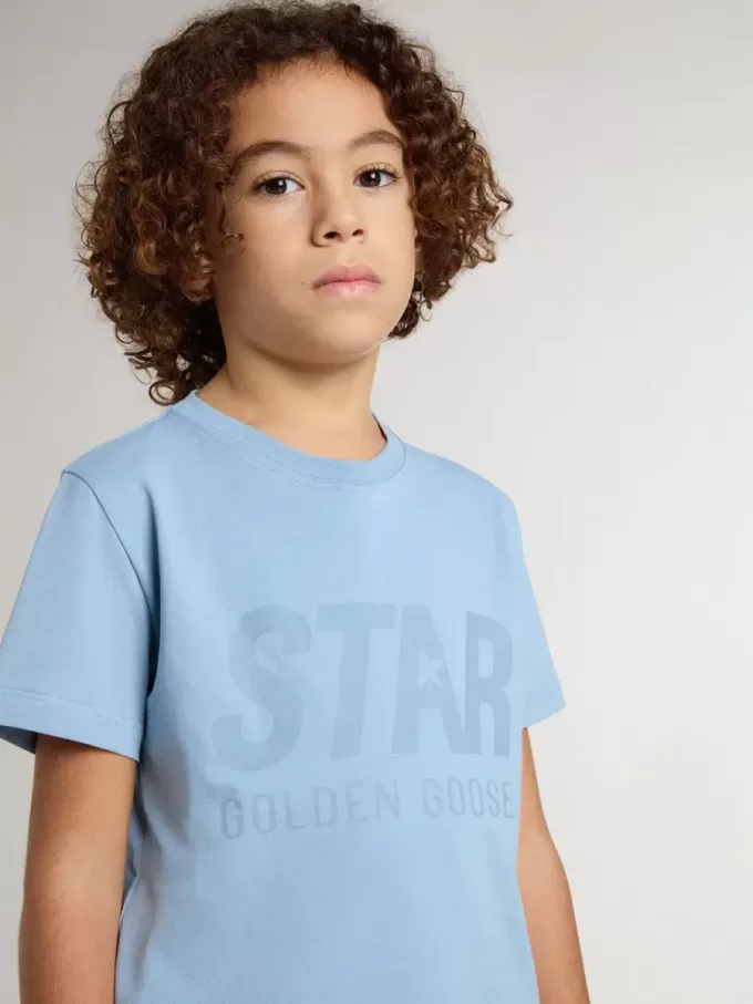 Hellblaues T-Shirt für Jungen mit Aufdruck