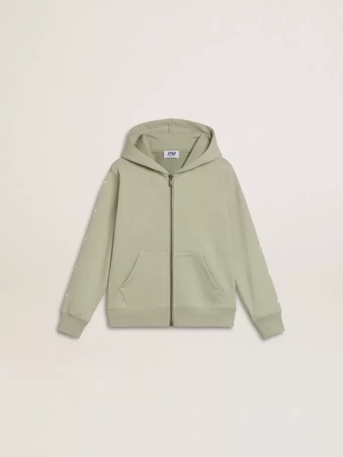 Hellgrünes Sweatshirt mit Reißverschluss Hellgrünes Sweatshirt mit Reißverschluss