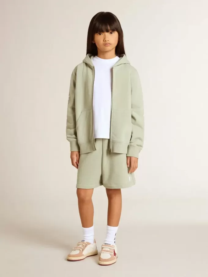 Hellgrünes Sweatshirt mit Reißverschluss Hellgrünes Sweatshirt mit Reißverschluss