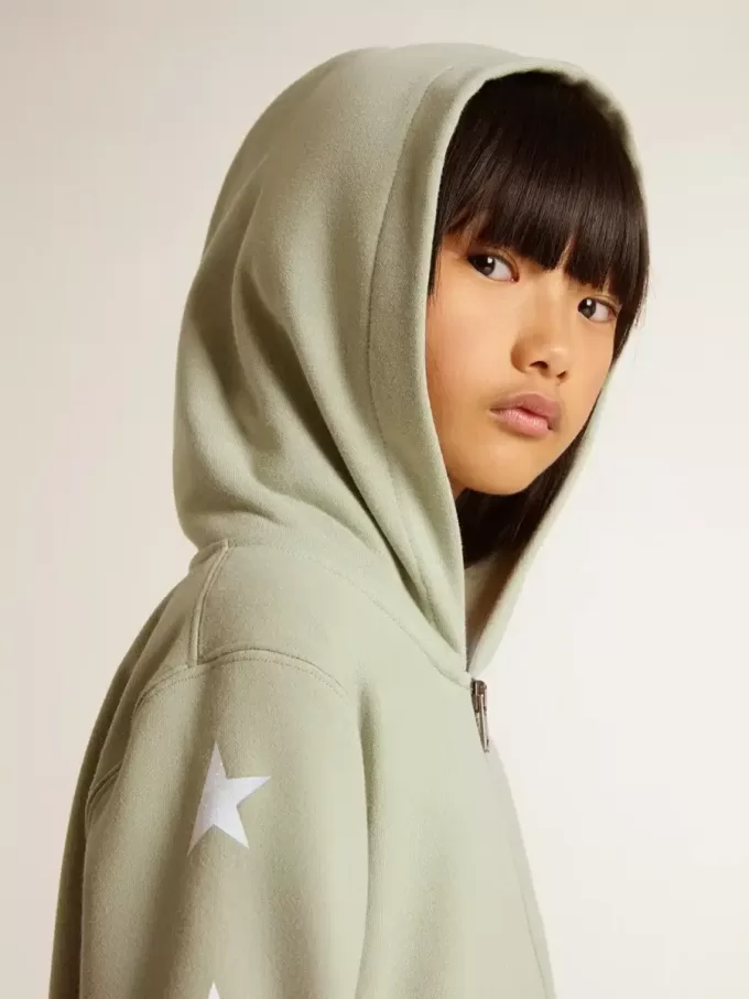 Hellgrünes Sweatshirt mit Reißverschluss Hellgrünes Sweatshirt mit Reißverschluss