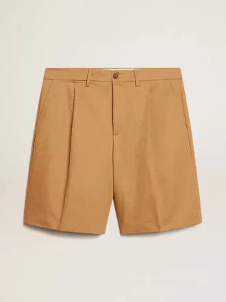 Herren-Bermudashorts aus beigem Baumwollstoff