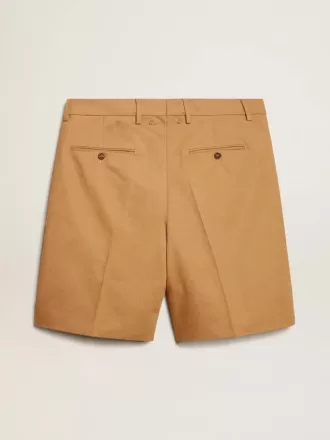 Herren-Bermudashorts aus beigem Baumwollstoff
