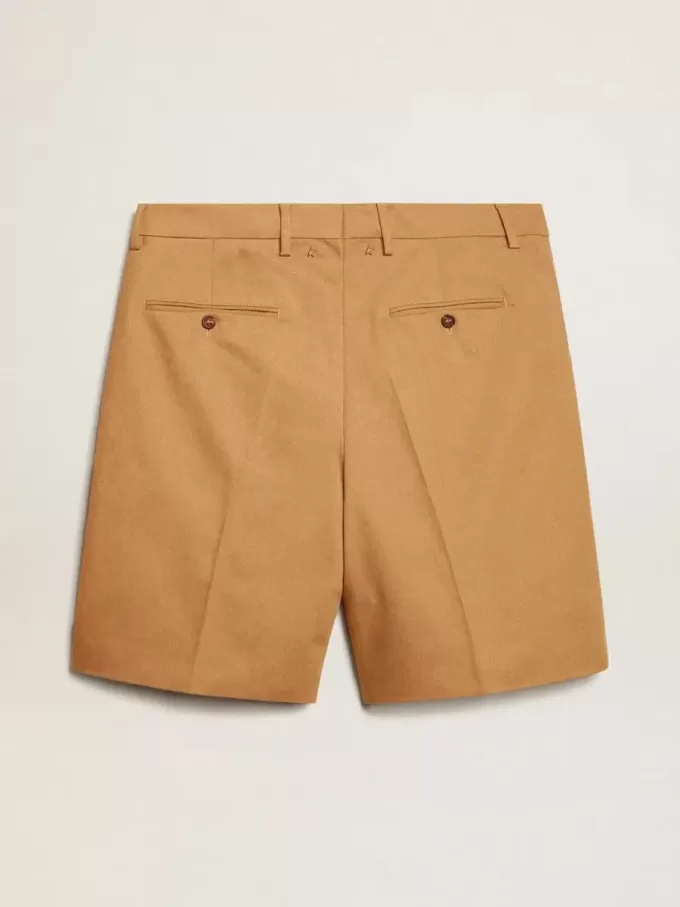 Herren-Bermudashorts aus beigem Baumwollstoff