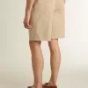 Herren-Bermudashorts aus beigem Denim mit Used-Look-Finish Herren-Bermudashorts aus beigem Denim mit Used-Look-Finish