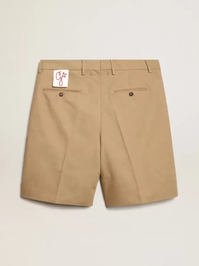 Herren-Bermudashorts aus beiger Baumwolle
