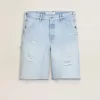 Herren-Bermudashorts aus Denim mit Used-Effekt