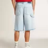Herren-Bermudashorts aus Denim mit Used-Effekt
