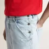 Herren-Bermudashorts aus Denim mit Used-Effekt