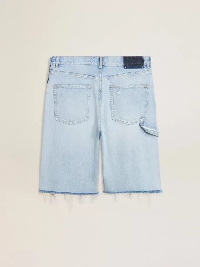 Herren-Bermudashorts aus Denim mit Used-Effekt