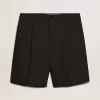 Herren-Bermudashorts aus schwarzer Baumwolle