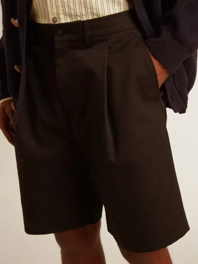 Herren-Bermudashorts aus schwarzer Baumwolle
