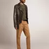 Herren-Bikerjacke aus Distressed-Leder