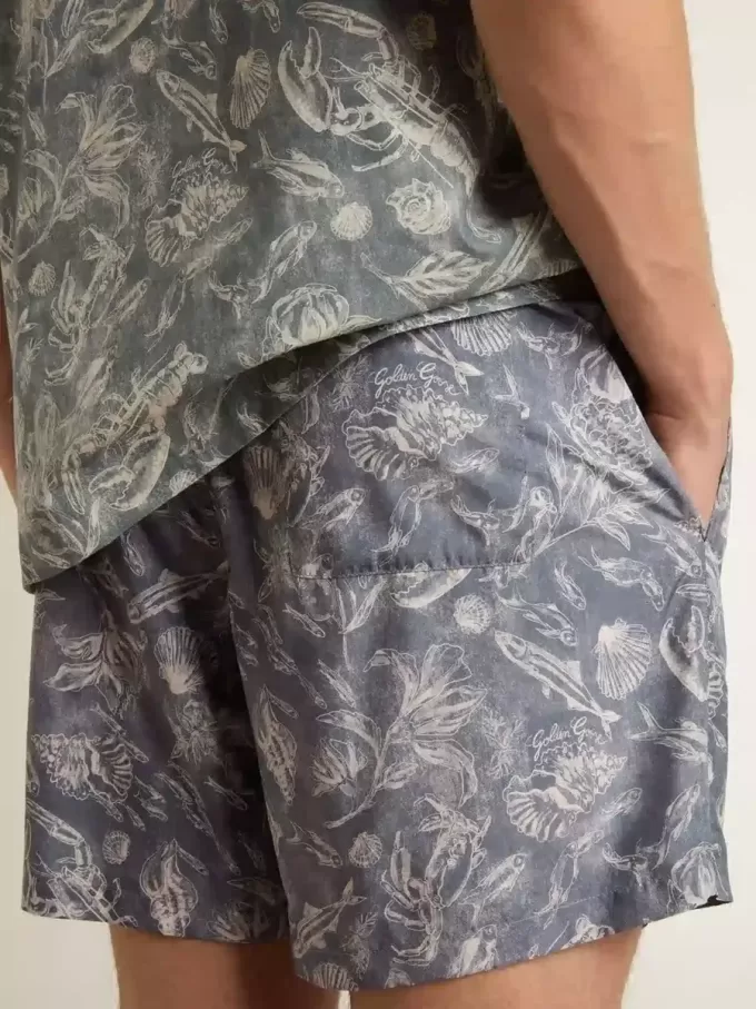 Herren-Boxershorts mit hellblau-weißem Marine-Print Herren-Boxershorts mit hellblau-weißem Marine-Print