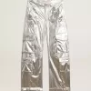 Herren-Cargohose aus silbernem Funktionsstoff