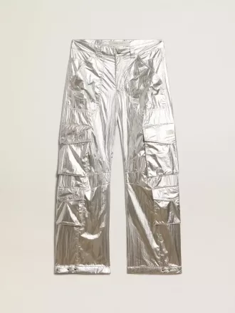 Herren-Cargohose aus silbernem Funktionsstoff