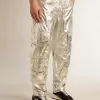 Herren-Cargohose aus silbernem Funktionsstoff