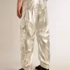 Herren-Cargohose aus silbernem Funktionsstoff