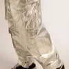 Herren-Cargohose aus silbernem Funktionsstoff