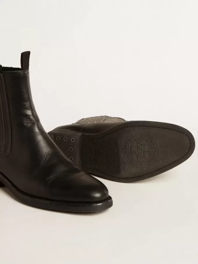 Herren-Chelsea-Stiefel aus schwarzem Leder