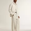 Herren-Coachjacke aus khakifarbener Wollmischung