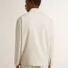 Herren-Coachjacke aus khakifarbener Wollmischung