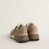 Herren-Dad-Star aus beigem Mesh und Wildleder mit silbernem Lederstern