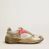 Herren-Dad-Star aus Mesh und goldfoliertem Leder mit weißem Lederstern