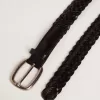 Herren-Gürtel aus schwarzem geflochtenem Leder