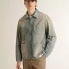 Herren-Jeansjacke im Used-Look mit Reißverschluss