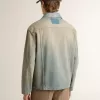 Herren-Jeansjacke im Used-Look mit Reißverschluss