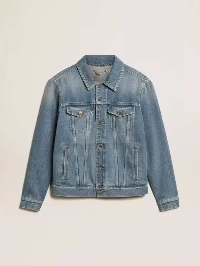 Herren-Jeansjacke mit mittlerer Waschung
