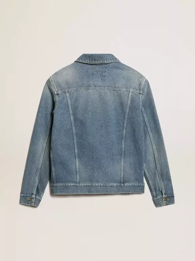 Herren-Jeansjacke mit mittlerer Waschung