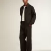 Herren-Jogginghose aus schwarzer Wolle