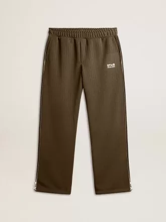 Herren-Jogginghose in Militärgrün mit weißem Logo