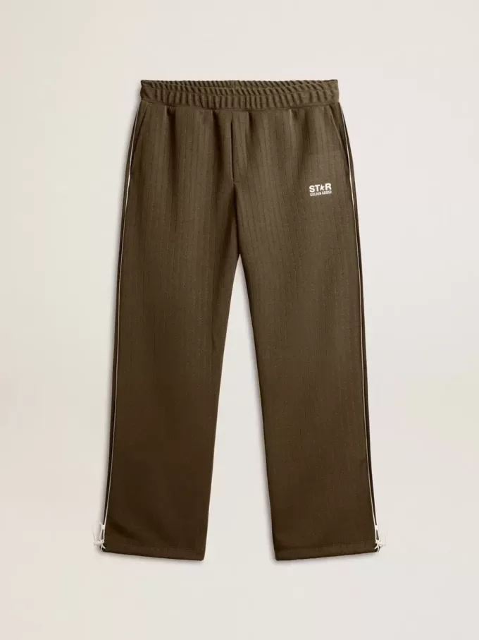 Herren-Jogginghose in Militärgrün mit weißem Logo