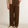 Herren-Jogginghose in Militärgrün mit weißem Logo
