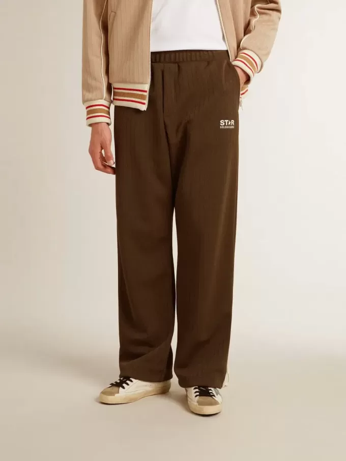 Herren-Jogginghose in Militärgrün mit weißem Logo