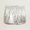 Herren-Laufshorts aus silbernem Stoff