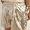 Herren-Laufshorts aus silbernem Stoff