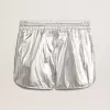 Herren-Laufshorts aus silbernem Stoff