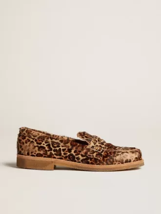 Herren-Loafer Jerry aus Ponyfell mit Leopardenmuster