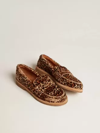 Herren-Loafer Jerry aus Ponyfell mit Leopardenmuster