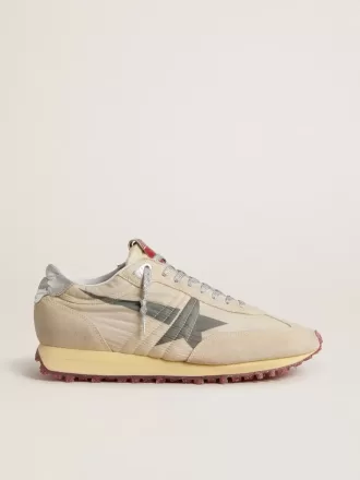 Herren-Marathon mit beigem Nylon-Obermaterial und grauem Stern