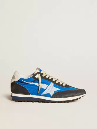 Herren-Marathon mit blauem Nylon-Obermaterial und weißem Stern