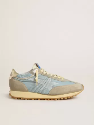 Herren-Marathon mit hellblauem Nylon-Obermaterial und pastellblauem Stern