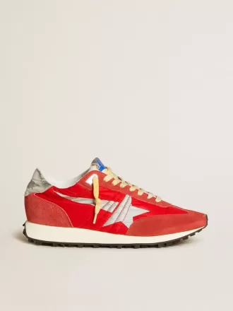 Herren-Marathon mit rotem Nylon-Obermaterial und silbernem Stern