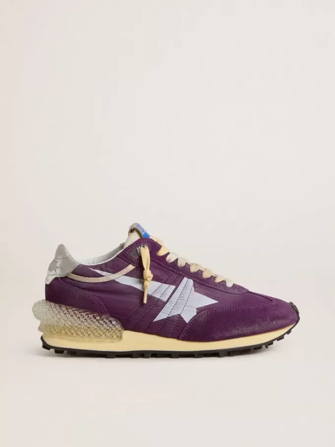 Herren-Marathon mit violettem Nylon-Obermaterial und weißem Stern